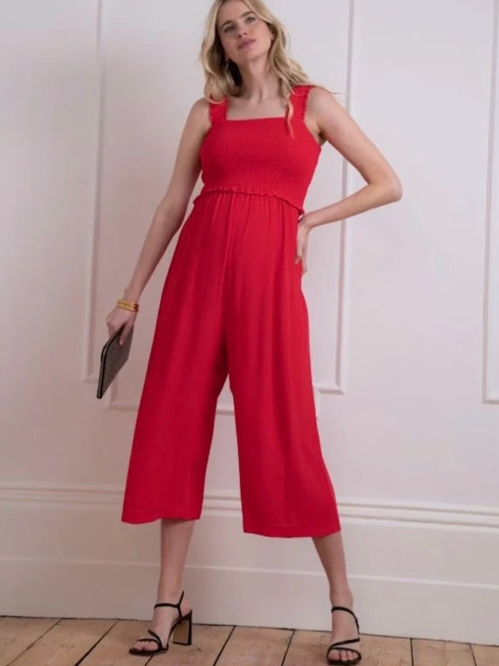 Seraphine - Red Maternity Jumpsuit